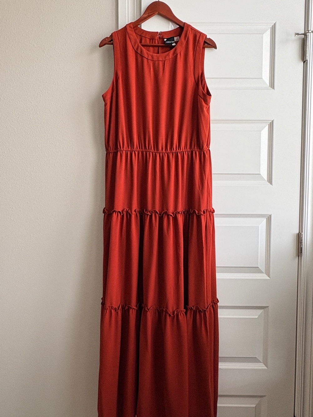 Maison Tara Belk Sleeveless Tiered Maxi Dress - Rust orange maxi midi